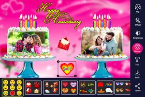 Anniversary Cake Dual Photo Fr screenshot 3