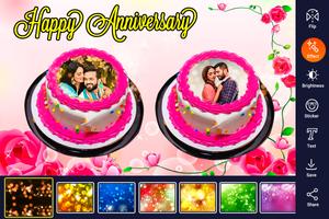 Anniversary Cake Dual Photo Fr screenshot 1