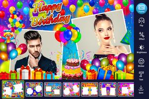 Happy Birthday Dual Photo Frame poster