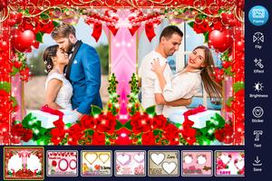 Romantic Love Dual Photo Frame ポスター