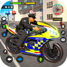Wyścig motocyklowy policyjny ikona