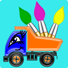 Kids Coloring book learn color icon