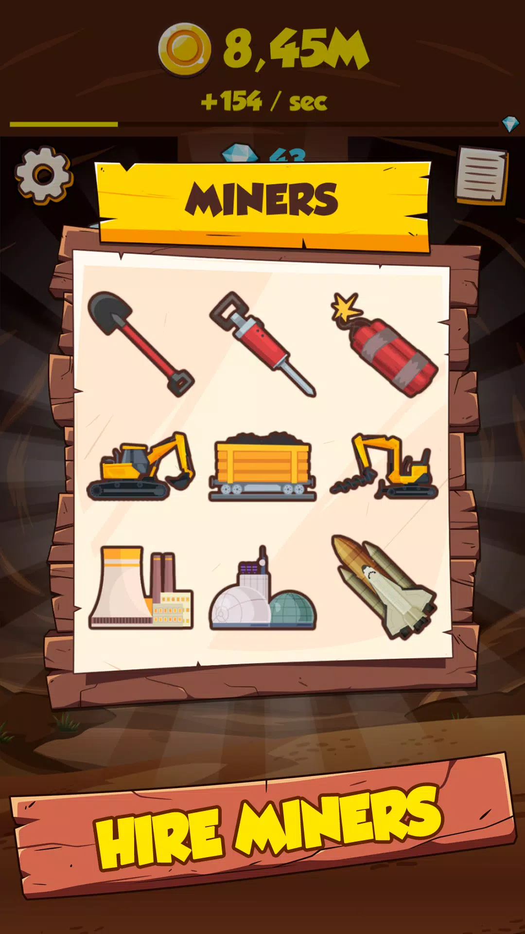 Mine Clicker: Gold mining simulator & Incremental games