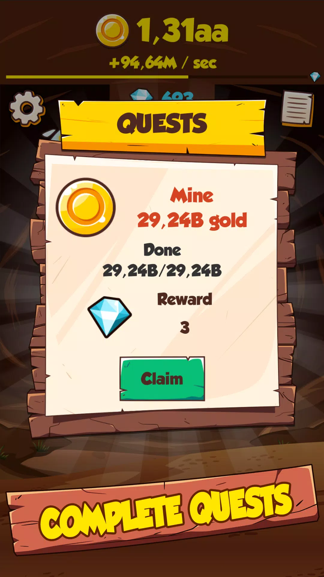 Mine Clicker: Gold mining simulator & Incremental games::Appstore  for Android