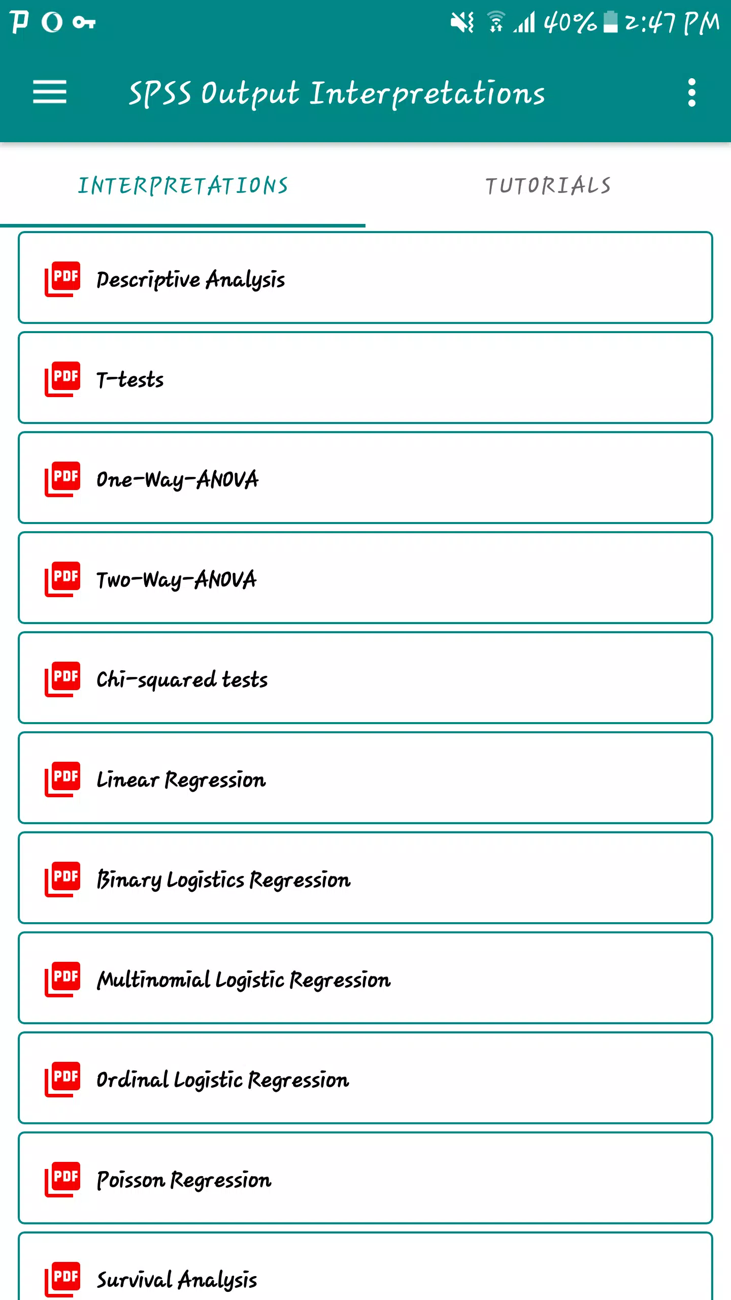 SPSS Output Interpretations APK for Android Download