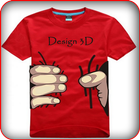 Kreatywny projekt koszulki 3D ikona