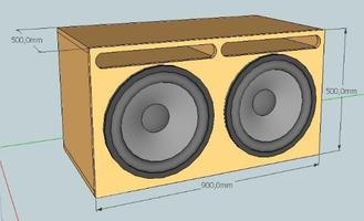 Full Bass Speaker Box Design Plakat