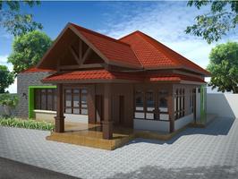 Huisontwerp in Javaanse stijl-poster