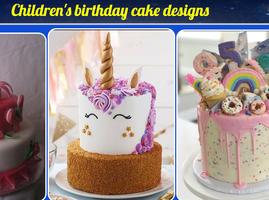 어린이 생일 케이크 디자인 포스터