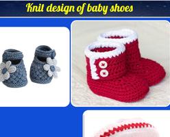 Knit design of baby shoes पोस्टर