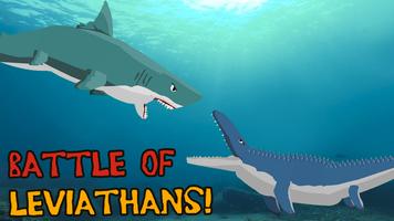 Megalodon Fights Mosasaurus Affiche
