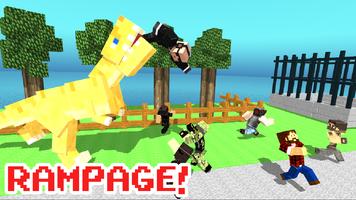 Blocky Dino Park T-Rex Rampage syot layar 1