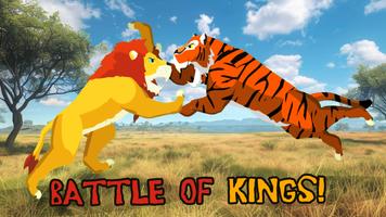 Lion Fights Tiger Poster