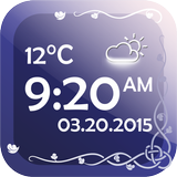 Relógio Digital Com Clima ícone