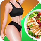 Diet and exercise lose weight icon