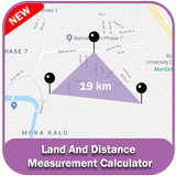 土地和距离计算器字段面积测量 图标
