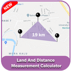 Zone de calcul du terrain et de la distance icône