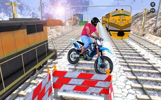 Stunt Bike vs Speed Train Game screenshot 3