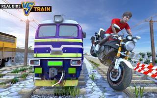 Stunt Bike vs Speed Train Game poster