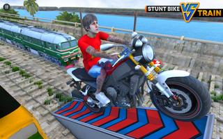 Stunt Bike vs Speed Train Game screenshot 1
