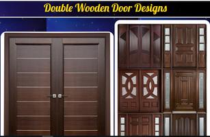 double wooden door design โปสเตอร์