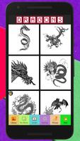 Poster Dragons X - Pixel Art Color By Number For Adults