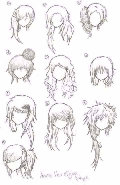 Como desenhar cabelo de anime fácil, fácil