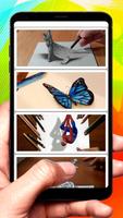 Drawing 3D Art on Paper Affiche