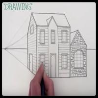 Drawing Modern House Step By S پوسٹر