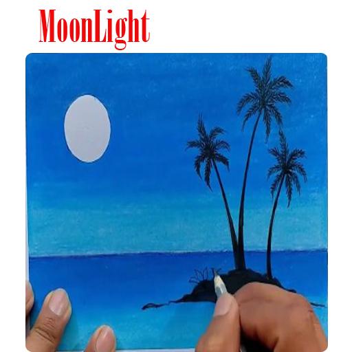 photo Landscape Moonlight Landscape Simple Poster Colour Drawing drawing scenery moonlight for android