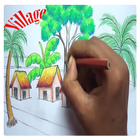 Drawing Scenery Village icon