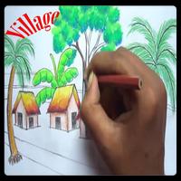 Drawing Scenery Village poster