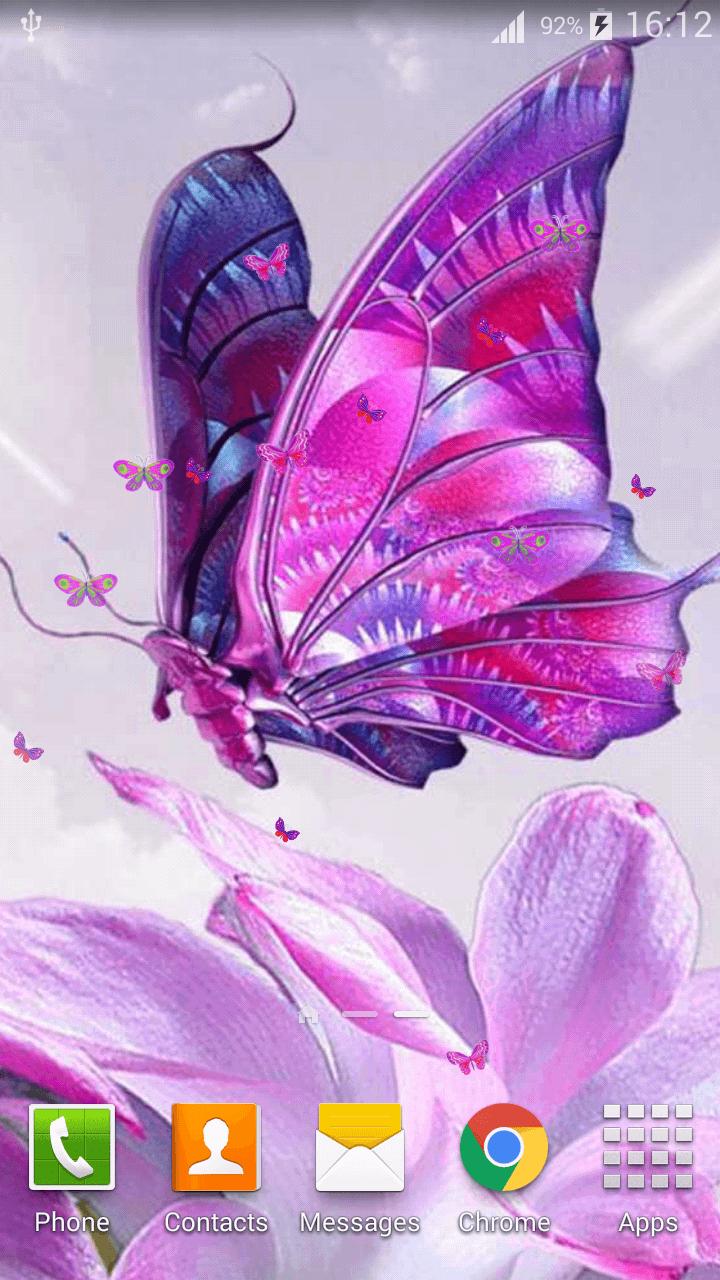 Android 用の ピンクの蝶ライブ壁紙 Apk をダウンロード