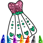 Dress Coloring Book Glitter 👗 icône