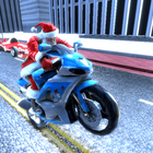 Kerstman Motorbike Race-icoon