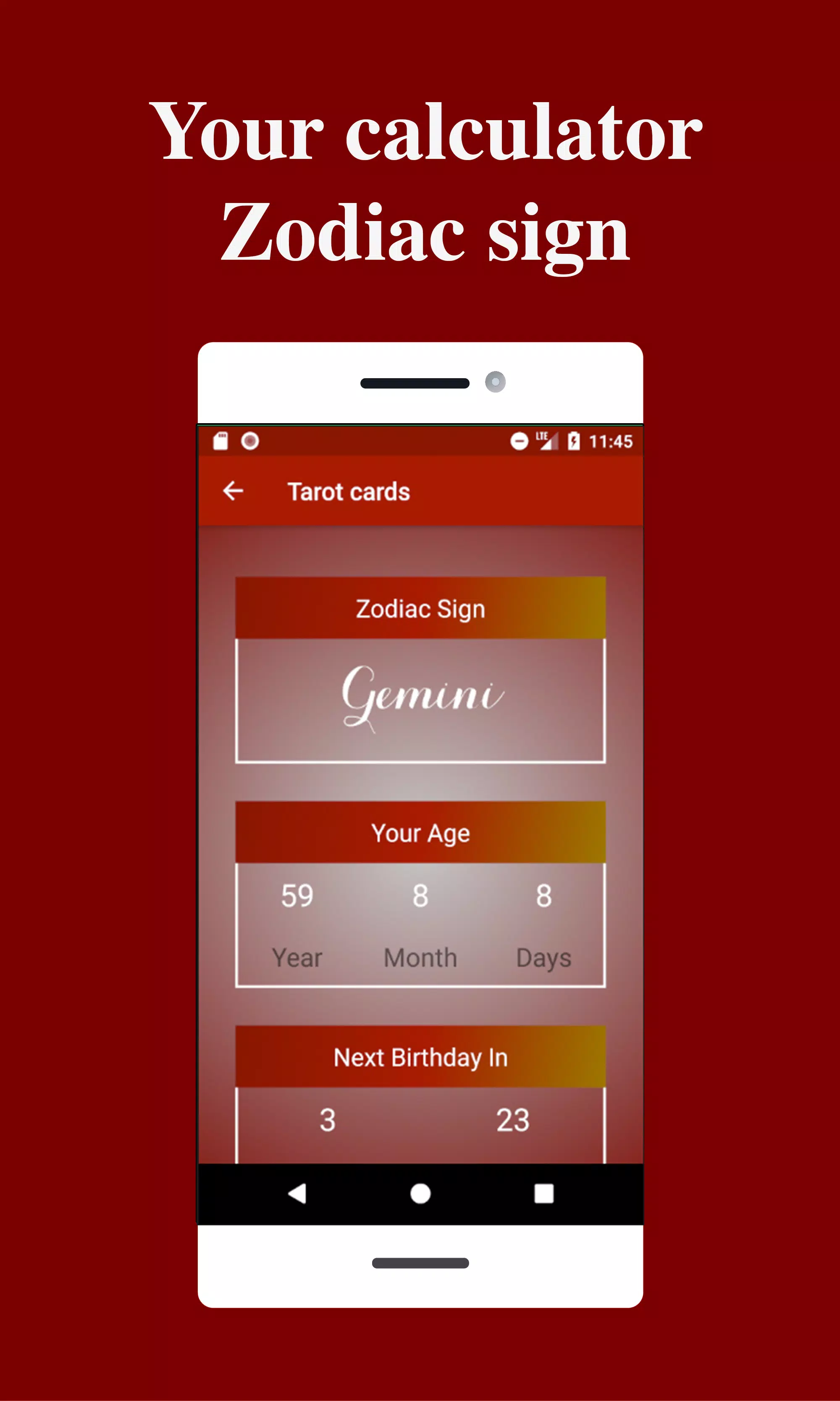 Tarot cards with meaning, Calculate zodiac sign APK for Android Download
