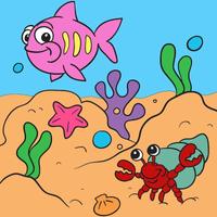 Sea Animals Coloring poster