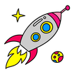 Space & Planets Coloring Book simgesi