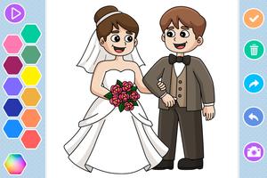 Bride & Groom Wedding Coloring Ekran Görüntüsü 2