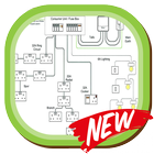 Elektrische woningbedradingsschema-icoon