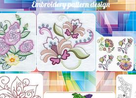 Embroidery pattern design الملصق