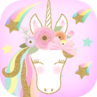 Pink Flower Unicorn Lock Screen Wallpaper icon