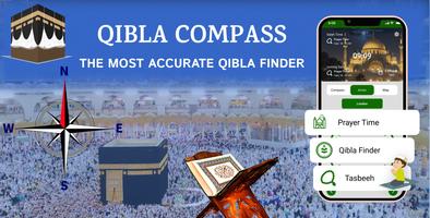 Qibla Kompass : Gebetszeiten Plakat