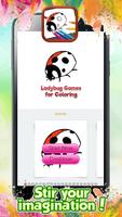 Ladybug Coloring Pages and Games Cartaz