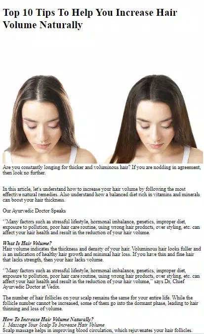 Tải xuống APK Tips Add Hair Volume Naturally cho Android Tải xuống APK Tips Add Hair Volume Naturally cho Android
