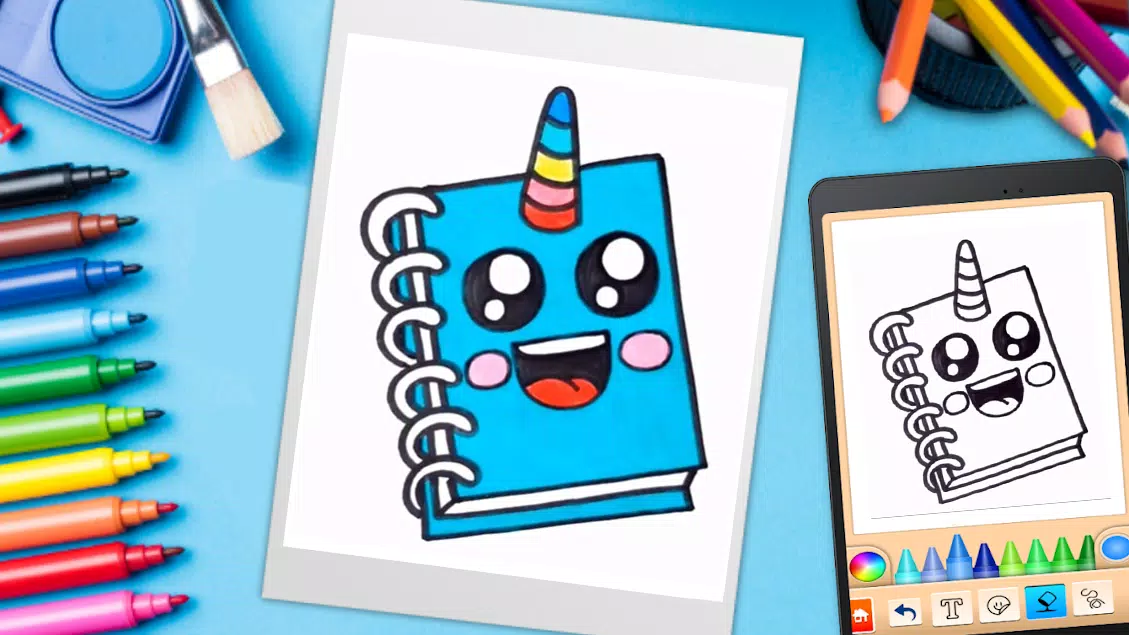 Drawing Cute School Supplies and Coloring Book APK for Android ...