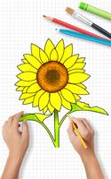 How To Draw Flowers | Flowers Drawing Step by Step Affiche