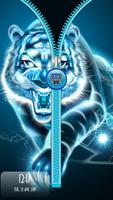 Feuer Tiger Reißverschluss Bildschirm Sperren Plakat