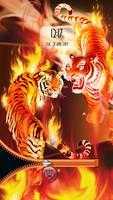 Feuer Tiger Reißverschluss Bildschirm Sperren Screenshot 1