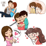 love couple stickers - WAStickerApps-icoon